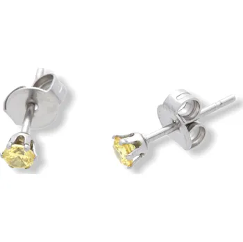 Náušnice Ewena Náušnice stříbrné pecky z chirurgické oceli 4,1 mm různé barvy Barva: Žlutá + dárkové balení