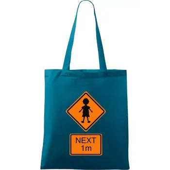 Pozor člověk next 1m (Moňas) - Taška bavlněná - 42 x 38 cm ( Petrolejová )