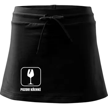 Dámská sukně Pozor křehké! Vinaři - Sportovní sukně - two in one - XL ( Černá )