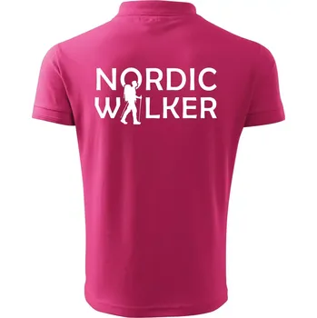 Pánská košile Nordic walker - muž - Polokošile pánská Pique Polo 203 - M ( Purpurová )