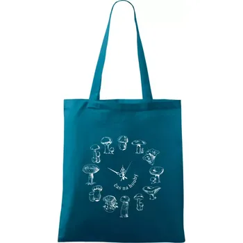 Čas na houby - Taška bavlněná - 42 x 38 cm ( Petrolejová )