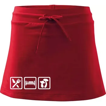 Dámská sukně Eat Sleep Houbaření - Sportovní sukně - two in one - XS ( Červená )