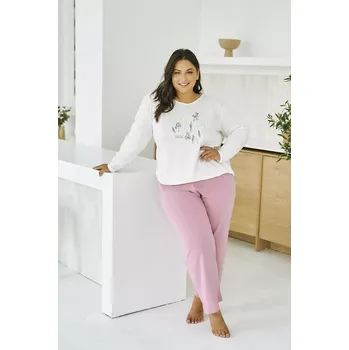 Pánské pyžamo Pyžamo Taro Monica 3470 délka/r 2XL-4XL Z25/26 dámské krém XXL