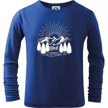 Chlapecké tričko Hory a les - Triko dětské Long Sleeve - 122 cm/6 let ( Královská modrá )