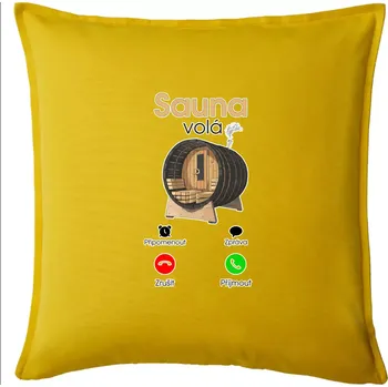 Polštář Sauna volá - Polštář 50x50 - 50x50 - Pouze potah ( Žlutá )