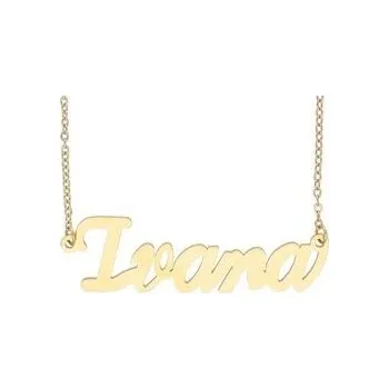 Přívěsek Ewena Řetízek z oceli se jménem Ivana zlatá ocel