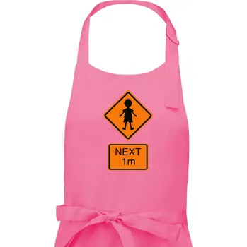 Kuchyňská zástěra Pozor člověk next 1m (Moňas) - Dámská zástěra na vaření - Univerzální velikost ( Růžová )