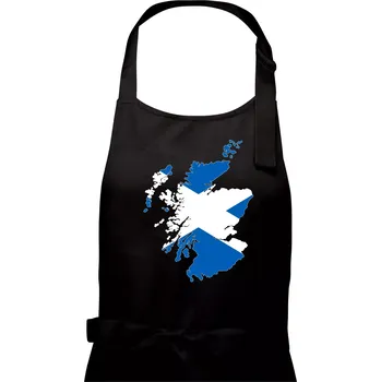 Kuchyňská zástěra Skotsko mapa - Pánská zástěra na vaření - Univerzální velikost ( Černá )