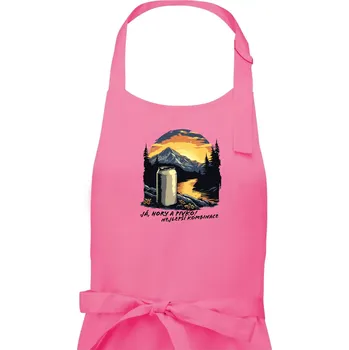 Kuchyňská zástěra Já hory a pivko nejlepší kombinace - Dámská zástěra na vaření - Univerzální velikost ( Růžová )