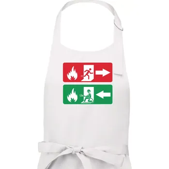 Kuchyňská zástěra Lidé utíkají, hasiči přibíhají - Dámská zástěra na vaření - Univerzální velikost ( Bílá )