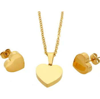 Souprava šperků Ewena Souprava srdce z chirurgické oceli Gold