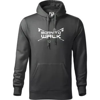 Pánská mikina Born to walk - Mikina pánská Cape s kapucí - S ( Tmavá břidlice (šedá se zeleným nádechem) )