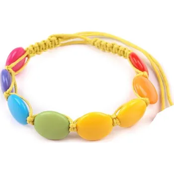 Náramek Ewena Náramek s plastovými korálky žlutý