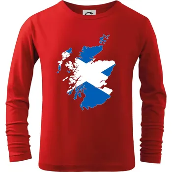 Dětská móda Skotsko mapa - Triko dětské Long Sleeve - 104-110cm / 3-4 roky ( Červená )