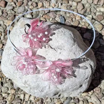 Souprava šperků Růžové květiny souprava romantický udržitelný náhrdelník a prsten