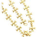 Ewena ŘETÍZEK A NÁRAMEK Z CHIRURGICKÉ OCELI Gold + dárkové balení