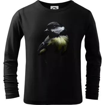 Dětská móda Sýkora koňadra černá fotka - Triko dětské Long Sleeve - 134 cm/8 let ( Černá )