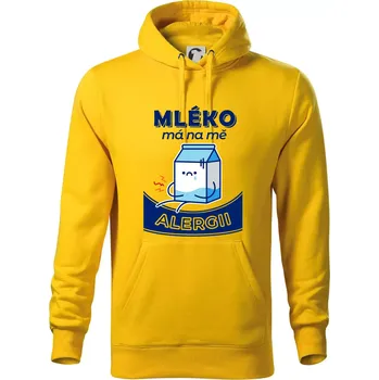 Pánská mikina Mléko má na mě alergii - Mikina pánská Cape s kapucí - M ( Žlutá )