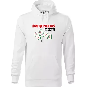 Pánská mikina Mahjongový mistr - Mikina pánská Cape s kapucí - L ( Bílá )