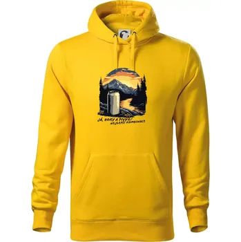Pánská mikina Já hory a pivko nejlepší kombinace - Mikina pánská Cape s kapucí - 3XL ( Žlutá )