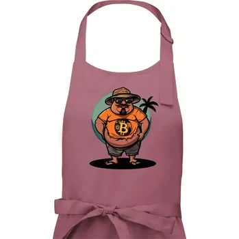 Kuchyňská zástěra Hodler v důchodu - Pánská zástěra na vaření - Univerzální velikost ( Starorůžová )