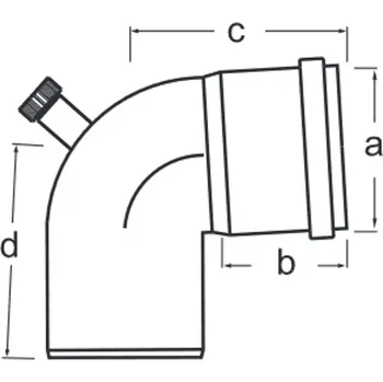 Koleno 87° s měřícím otvorem Almeva Starr DN 80, bílá