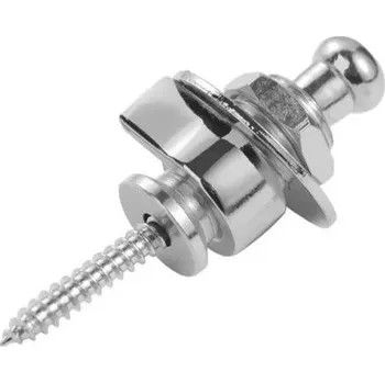 Kytara Zámek na popruh s kulatou hlavou pro elektrickou kytaru 1 ks Kovový bezpečnostní uzávěr Neutrální barva Snadná montáž Bezpečné uchycení stříbrná