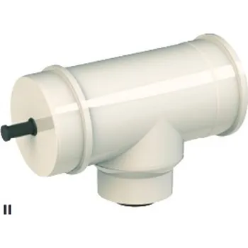 Kouřovod Revizní T-kus s měřícím otvorem redukovaný (na DN60/100) Almeva LIL DN 80/110, černá