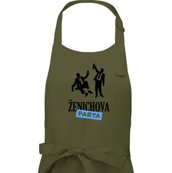 Kuchyňská zástěra Ženichova parta alkohol - Pánská zástěra na vaření - Univerzální velikost ( Khaki )