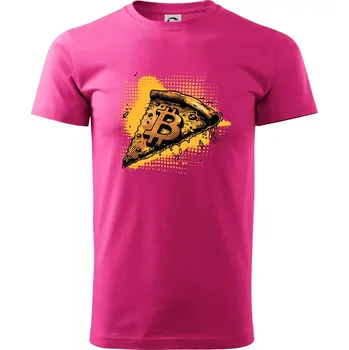Pánská móda Bitcoin oranžová pizza - Klasické pánské triko vyšší gramáže - S ( Purpurová )