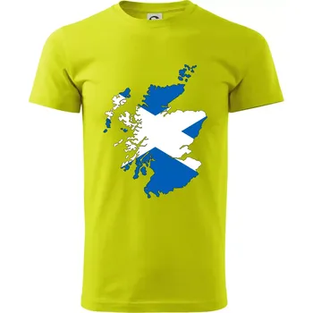 Pánská móda Skotsko mapa - Klasické pánské triko vyšší gramáže - M ( Limetková )