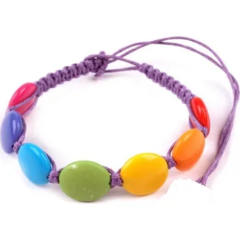 Náramek Ewena Náramek s plastovými korálky fialový