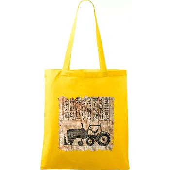 Egyptské hieroglyfy traktor - Taška bavlněná - 42 x 38 cm ( Žlutá )