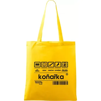 Čárový kód - Koňařka - Taška bavlněná - 42 x 38 cm ( Žlutá )