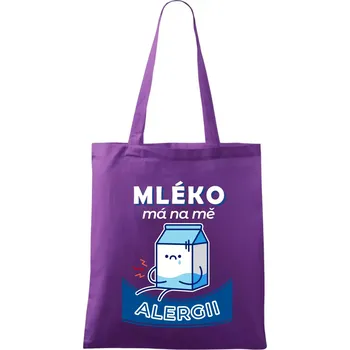 Mléko má na mě alergii - Taška bavlněná - 42 x 38 cm ( Fialová )