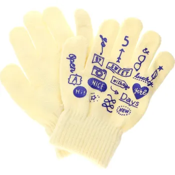 Rukavice Ewena Dětské teplé prstové rukavice s motivem - různé barvy Barva: Žlutá