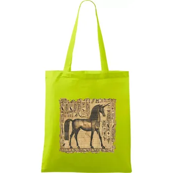 Egyptské hieroglyfy jednorožec - Taška bavlněná - 42 x 38 cm ( Limetková )