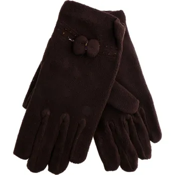 Rukavice Ewena Dámské froté rukavice s mašličkou hnědé