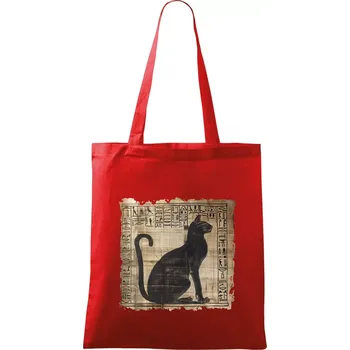 Egyptské hieroglyfy kočka - Taška bavlněná - 42 x 38 cm ( Červená )