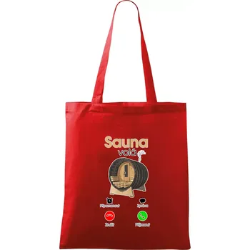 Nákupní taška Sauna volá - Taška bavlněná - 42 x 38 cm ( Červená )