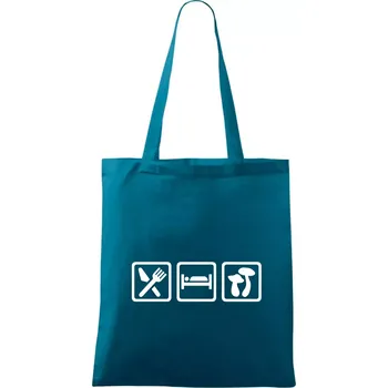 Eat Sleep Houbaření - Taška bavlněná - 42 x 38 cm ( Petrolejová )