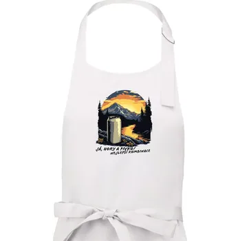 Kuchyňská zástěra Já hory a pivko nejlepší kombinace - Dámská zástěra na vaření - Univerzální velikost ( Bílá )