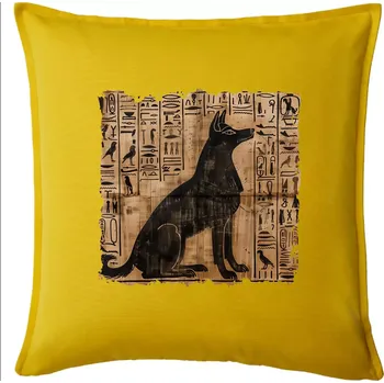 Polštář Egyptské hieroglyfy pes - Polštář 50x50 - 50x50 - Pouze potah ( Žlutá )