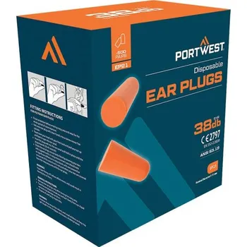 Chránič sluchu PortWest | Náplň do dávkovače ušních zátek (500 párů) - 500 pairs of disposable PU foam ear plugs. Can be used to refill dispenser EP20. These soft ear plugs seal the ear canal with so / 500 pairs of disposable pu foam ear plugs. can be used to refill dis