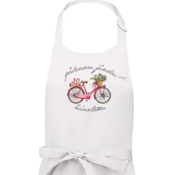 Kuchyňská zástěra Pěknou jízdu životem 20 - Dámská zástěra na vaření - Univerzální velikost ( Bílá )