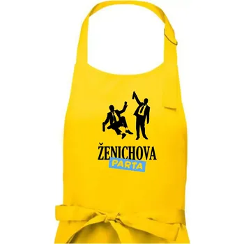 Kuchyňská zástěra Ženichova parta alkohol - Pánská zástěra na vaření - Univerzální velikost ( Žlutá )