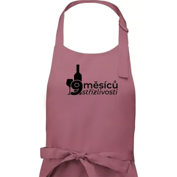 Kuchyňská zástěra 9 měsíců střízlivosti - Dámská zástěra na vaření - Univerzální velikost ( Starorůžová )