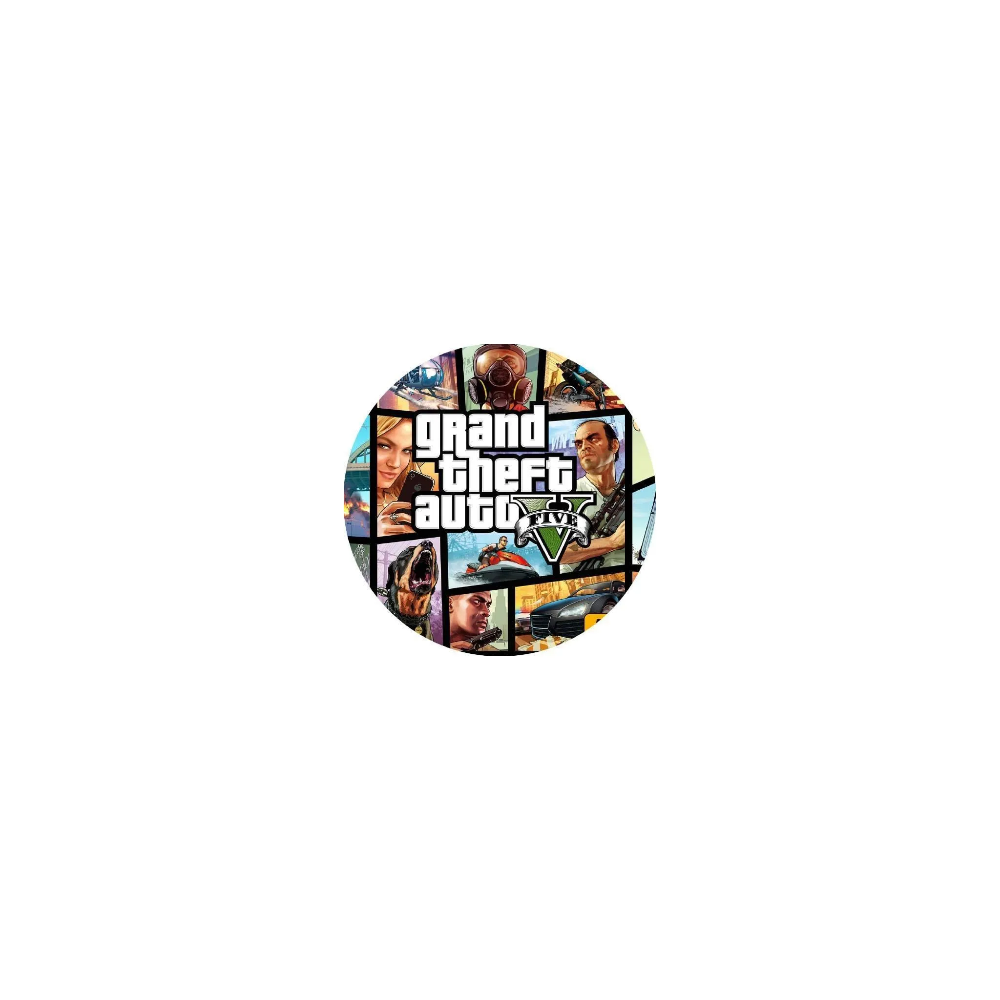 Fotografie 1 - Jedlá dekorace na dort Jedlý papír na dort kulatý 19,5 cm GTA V