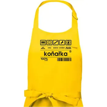 Kuchyňská zástěra Čárový kód - Koňařka - Dámská zástěra na vaření - Univerzální velikost ( Žlutá )