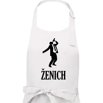 Kuchyňská zástěra Ženich alkohol - Pánská zástěra na vaření - Univerzální velikost ( Bílá )